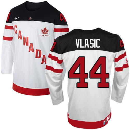 Olympic CA. #44 Marc-Edouard Vlasic White 100th Anniversary Stitched Jersey - Zenithce
