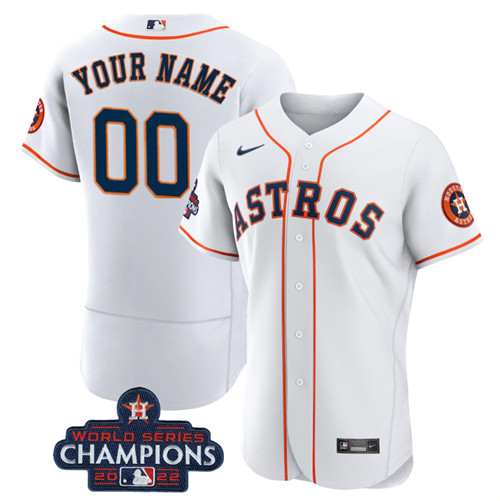 Houston Astros Customized Custom White 2022 World Series Flex Base Stitched Baseball Jersey - Zenithce
