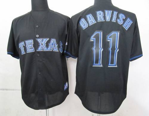 Rangers #11 Yu Darvish Black Fashion Stitched Jersey - Zenithce