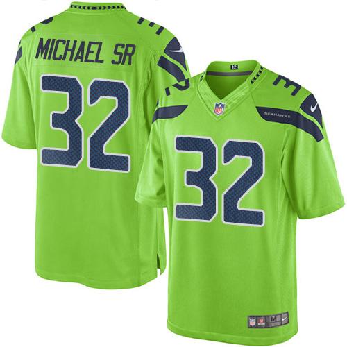 Seahawks #32 Christine Michael SR Green Stitched Limited Rush Nike Jersey - Zenithce