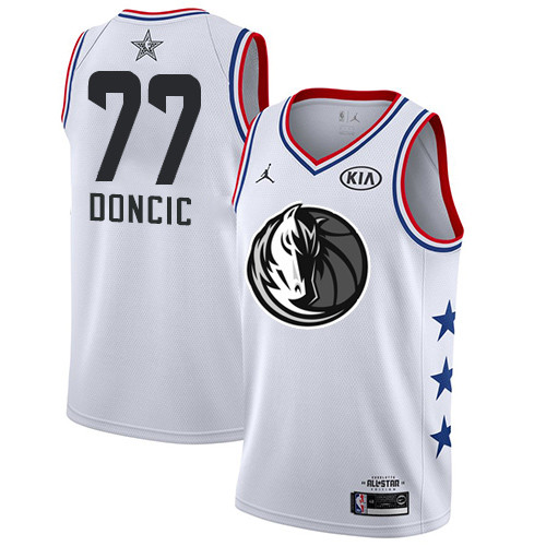 Mavericks #77 Luka Doncic White Jordan Swingman 2019 All-Star Game Jersey - Zenithce