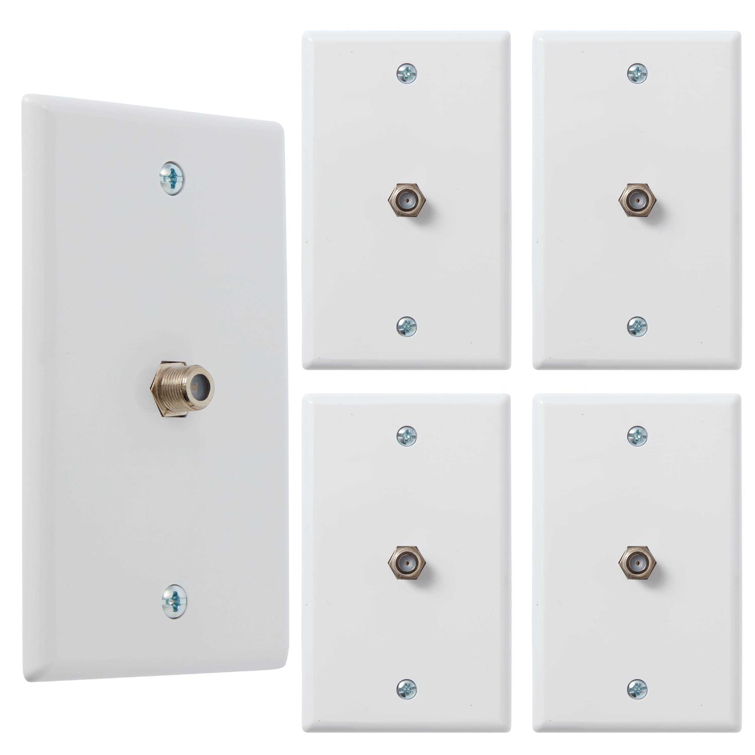 Newhouse Hardware 1-Port TV Cable Wall Plate F Connector - Zenithce