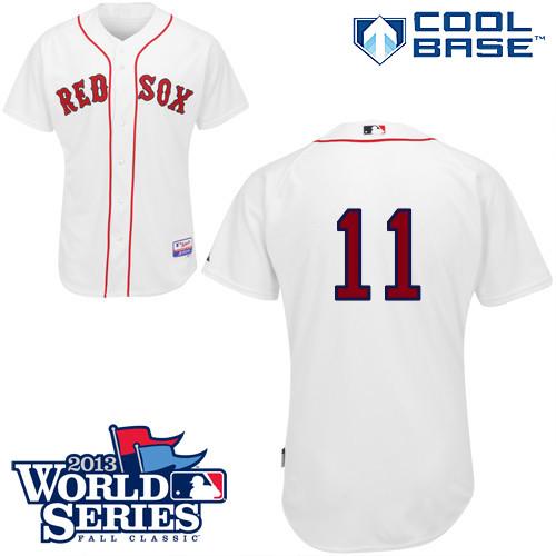 Red Sox #11 Clay Buchholz White Cool Base 2013 World Series Patch Stitched Jersey - Zenithce