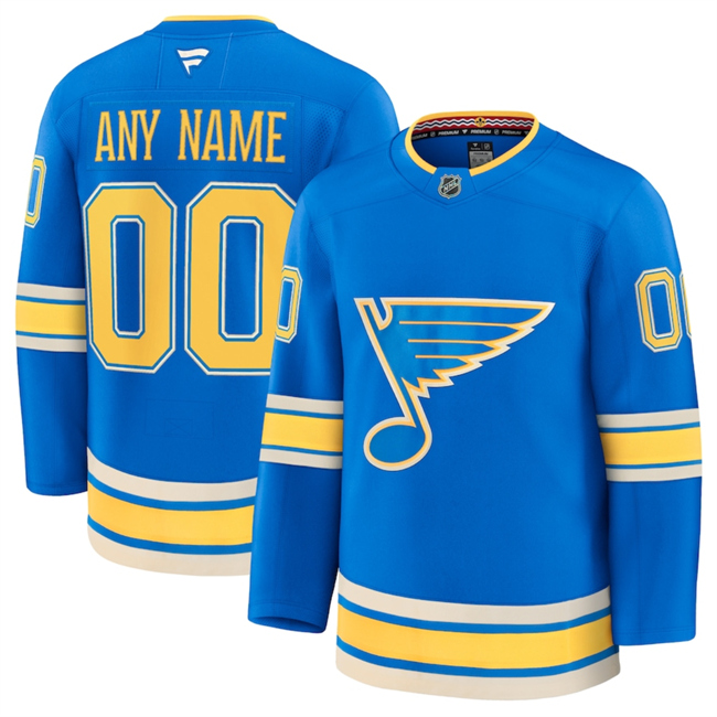 St. Louis Blues Custom Blue 2024-25 Alternate Stitched Jersey - Zenithce