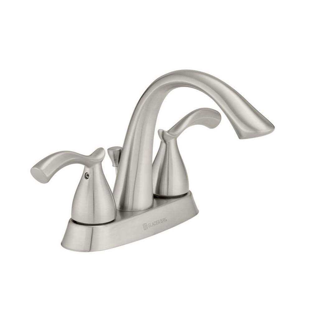 Glacier Bay Edgewood 4 in. Centerset 2-Handle High-Arc Bathroom Faucet in Brushed Nickel - Zenithce