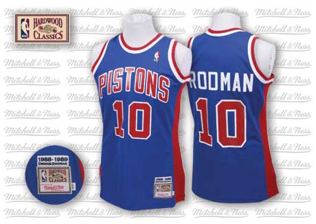 Detroit Pistons #10 Dennis Rodman Blue Swingman Throwback Jersey - Zenithce