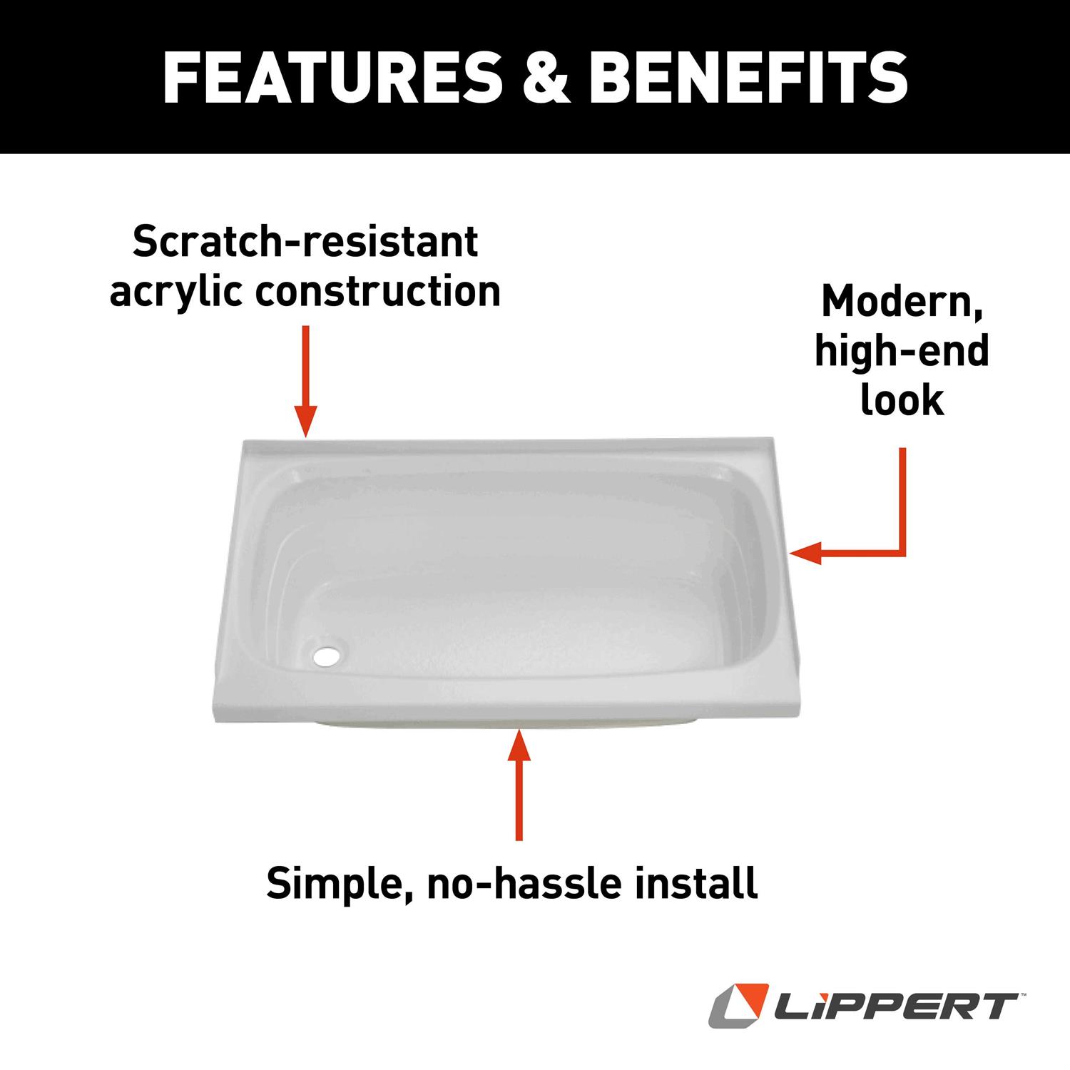 Lippert Right Hand Bathtub 209658 - Zenithce