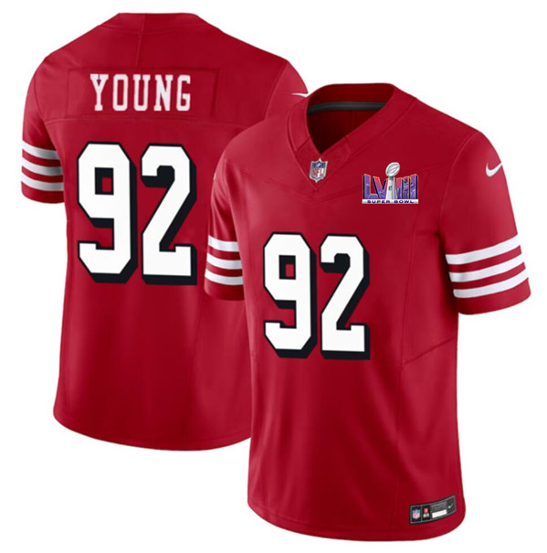 San Francisco 49ers #92 Chase Young Red 2023 F.U.S.E. NFC West Champions Patch Alternate Stitched Jersey - Zenithce