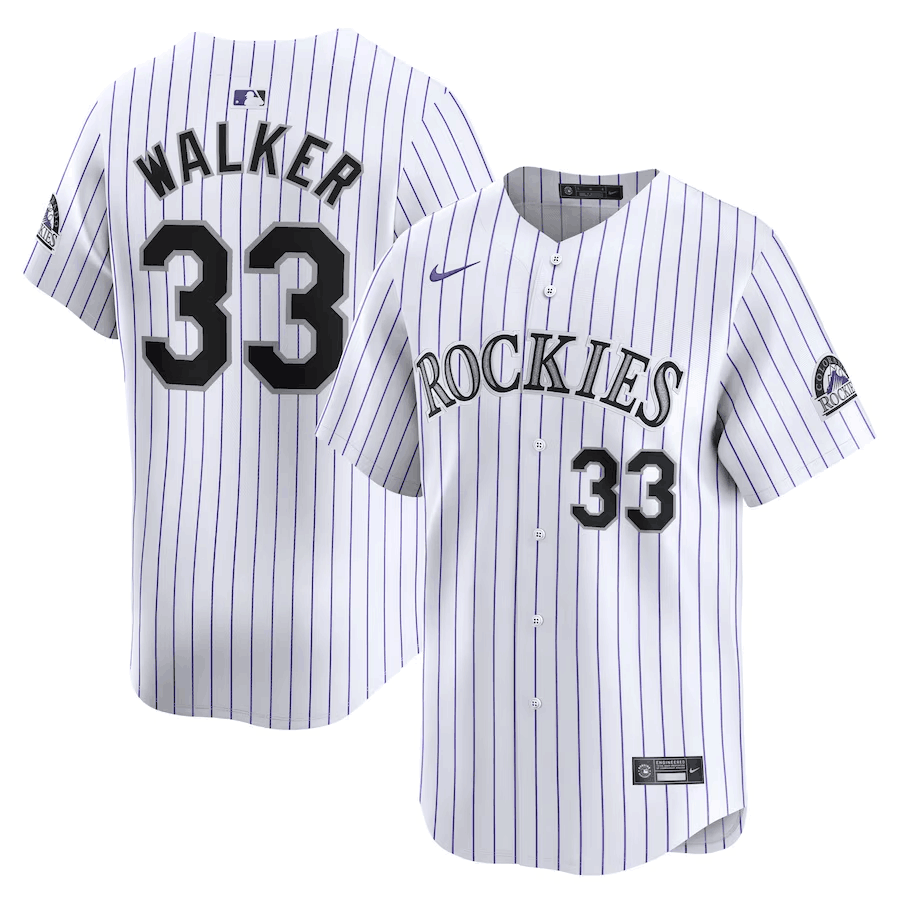 Colorado Rockies #33 Larry Walker White Home Limited Stitched Jersey - Zenithce