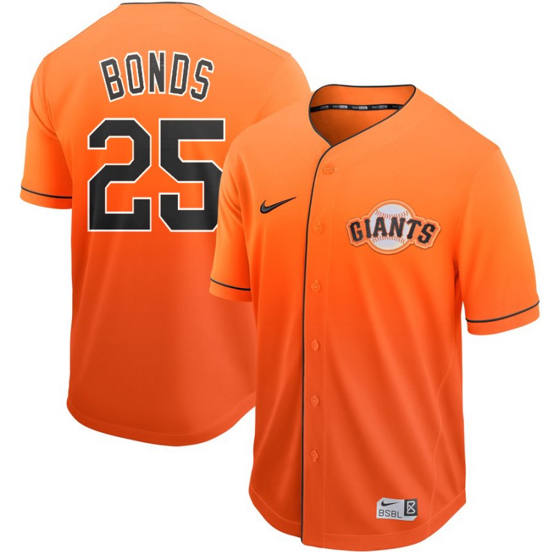 San Francisco Giants #25 Barry Bonds Orange Fade Stitched Jersey - Zenithce