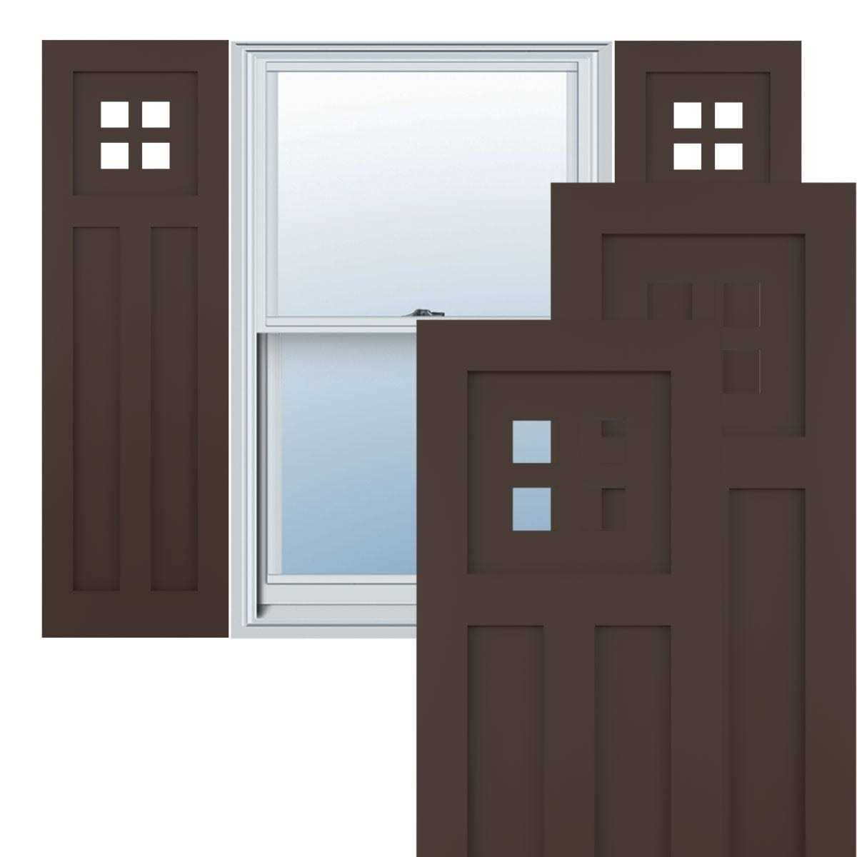 Ekena Millwork 12 inchw x 25 inchh True Fit PVC San Antonio Mission Style Fixed Mount Shutters - Zenithce