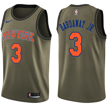 New York Knicks #3 Tim Hardaway Jr. Green Salute to Service Swingman Jersey - Zenithce