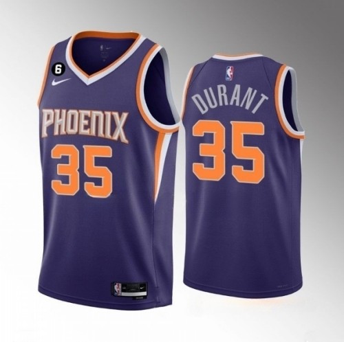 Phoenix Suns #35 Kevin Durant Purple Icon Edition With NO.6 Patch Stitched Jersey - Zenithce