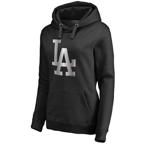 Women's Los Angeles Dodgers Platinum Collection Pullover Hoodie Black - Zenithce