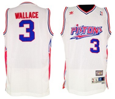 Detroit Pistons #3 Ben Wallace White Swingman Throwback Jersey - Zenithce