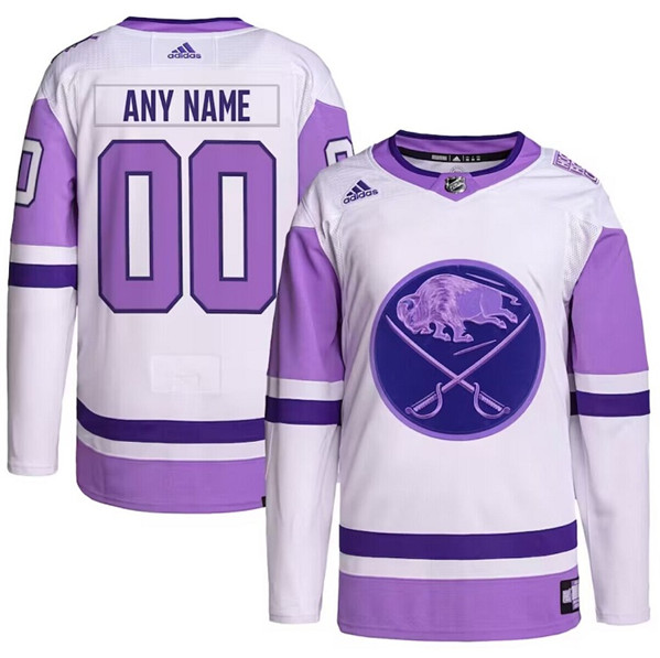 Buffalo Sabres Custom Purple White Cancer Blue Stitched Jersey - Zenithce