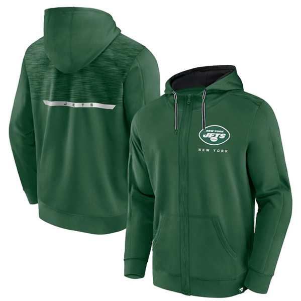 New York Jets Green Defender Evo Full-Zip Hoodie - Zenithce
