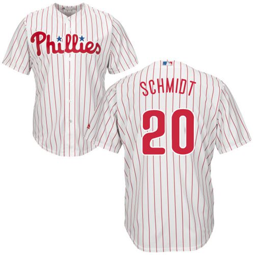Phillies #20 Mike Schmidt White(Red Strip) New Cool Base Stitched Jersey - Zenithce