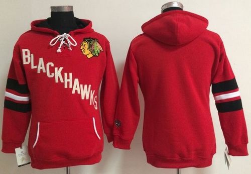 Chicago Blackhawks Blank Red Women's Old Time Heidi NHL Hoodie - Zenithce