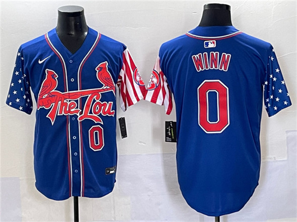 St. Louis Cardinals #0 Masyn Winn Royal Independence Day Vapor Premier Limited Stitched Jersey - Zenithce