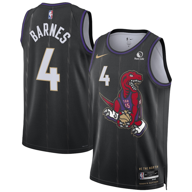 Toronto Raptors #4 Scottie Barnes Black 2024-25 City Edition Stitched Jersey - Zenithce