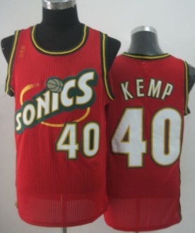 Seattle Supersonics #40 Shawn Kemp 1995-96 Red Swingman Jersey - Zenithce