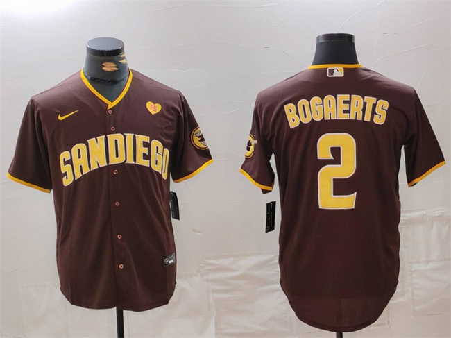 San Diego Padres #2 Xander Bogaerts Brown With PS Patch Cool Base Stitched Jersey - Zenithce