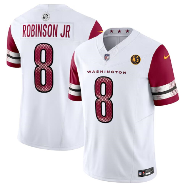 Washington Commanders #8 Brian Robinson Jr. White 2023 F.U.S.E. With John Madden Patch Vapor Limited Stitched Jersey - Zenithce
