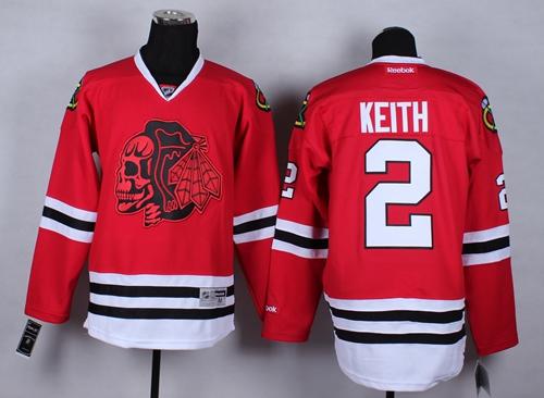 Blackhawks #2 Duncan Keith Red(Red Skull) Stitched Jersey - Zenithce