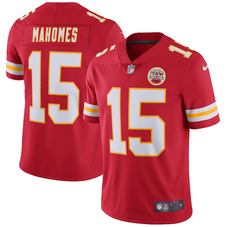 Kansas City Chiefs #15 Patrick Mahomes Red Vapor Untouchable Limited Stitched Jersey - Zenithce