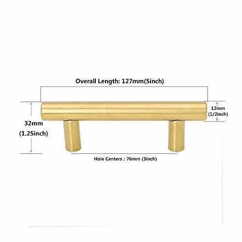 goldenwarm Brushed brass cabinet kitchen gold drawer cabinet pulls - Zenithce