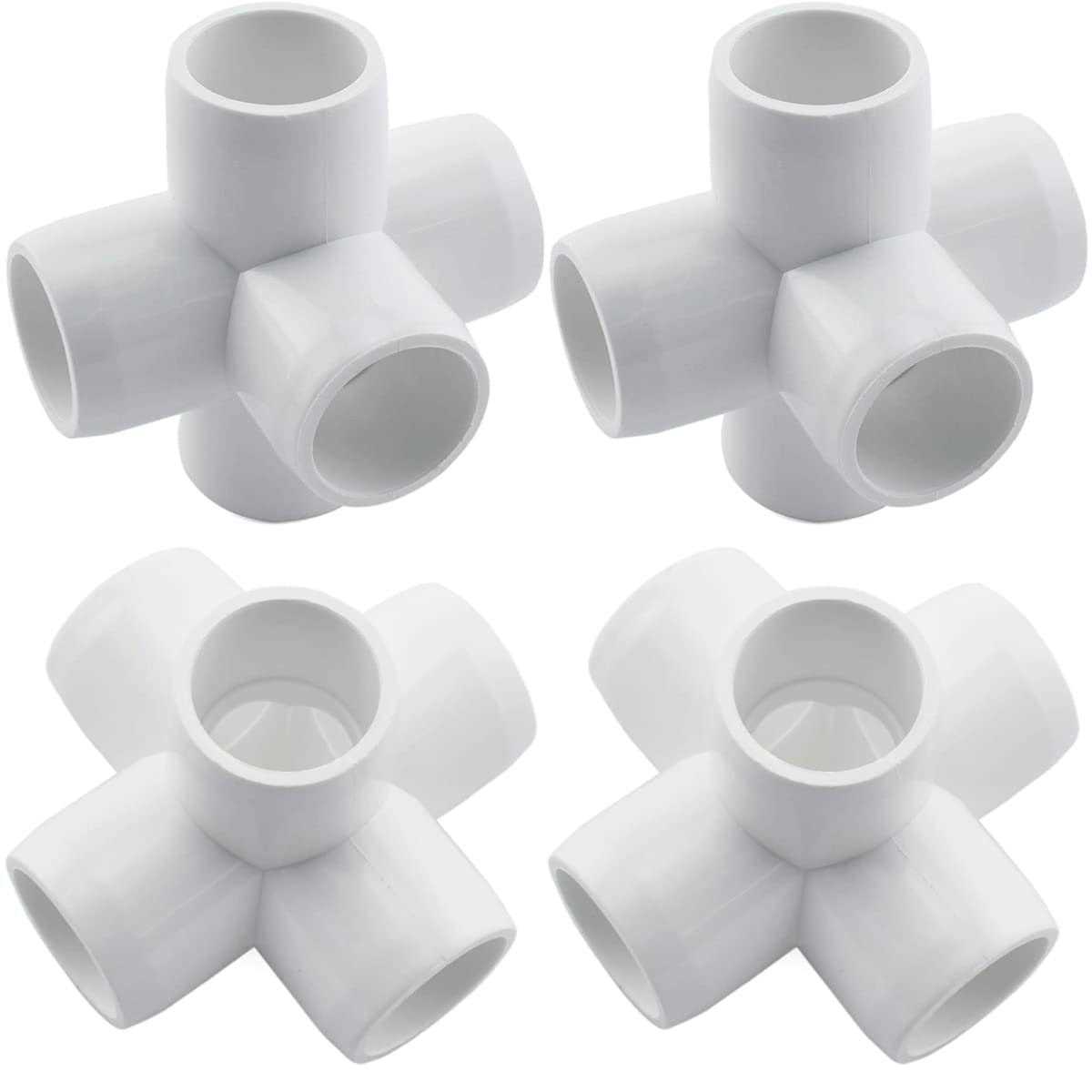 SDTC Tech 4-Pack PVC Fitting Way Furniture Grade Pipe Elbow Connector for DIY PVC Shelf Garden Support Structure Storage Frame - Zenithce