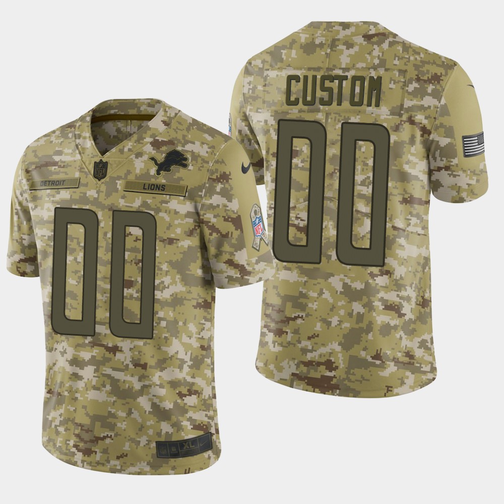 Detroit Lions Customized Camo Salute To Service NFL Stitched Limited Jersey - Zenithce