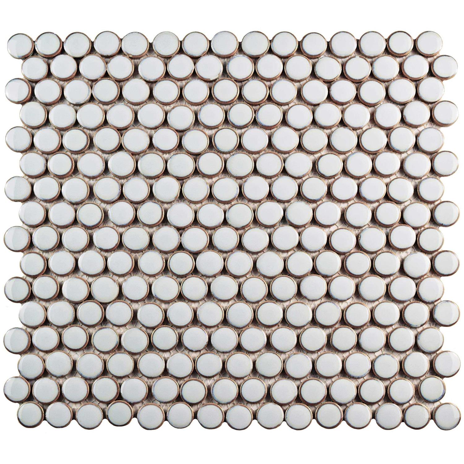 Hudson Penny Round .80 x .80 Porcelain Penny Round Mosaic Wall & Floor Tile Merola Tile - Zenithce