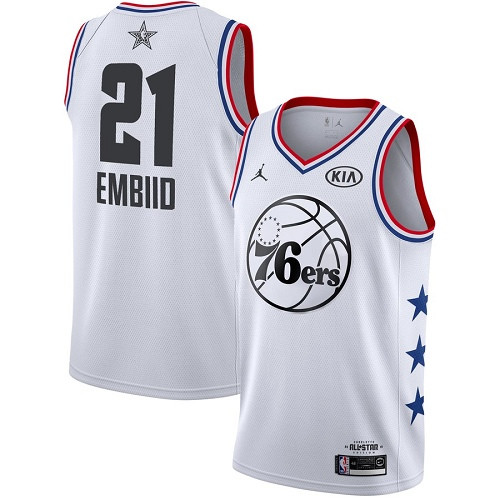 76ers #21 Joel Embiid White Jordan Swingman 2019 All-Star Game Jersey - Zenithce