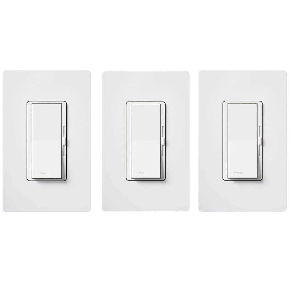 Lutron Diva LED+ Dimmer Switch w/Wallplate for Dimmable LED Bulbs, 150-Watt/Single-Pole or 3-Way DVWCL - Zenithce