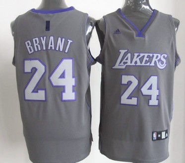 Los Angeles Lakers #24 Kobe Bryant Gray Shadow Jersey - Zenithce