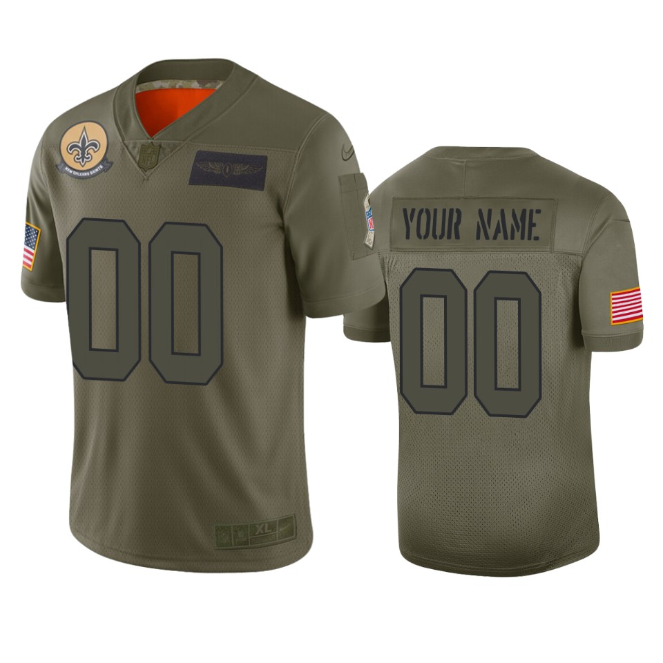 New Orleans Saints Customized 2019 Camo Salute To Service NFL Stitched Limited Jersey - Zenithce