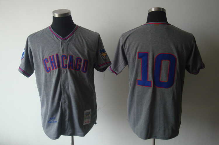 Mitchell And Ness 1968 Cubs #10 Ron Santo Grey Stitched Throwback Jersey - Zenithce