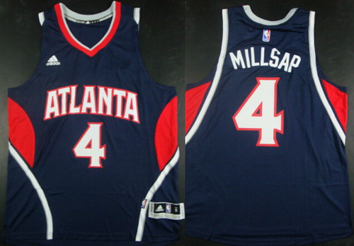 Atlanta Hawks #4 Paul Millsap Revolution 30 Swingman 2014 New Navy Blue Jersey - Zenithce