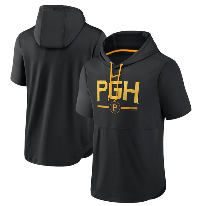 Pittsburgh Pirates Black 2023 City Connect Short Sleeve Pullover Hoodie - Zenithce