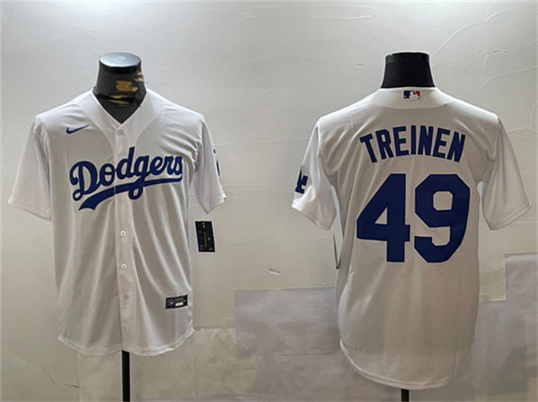Los Angeles Dodgers #49 Blake Treinen White Cool Base Stitched Jersey - Zenithce