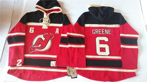 Devils #6 Andy Greene Red Sawyer Hooded Sweatshirt Stitched Jersey - Zenithce