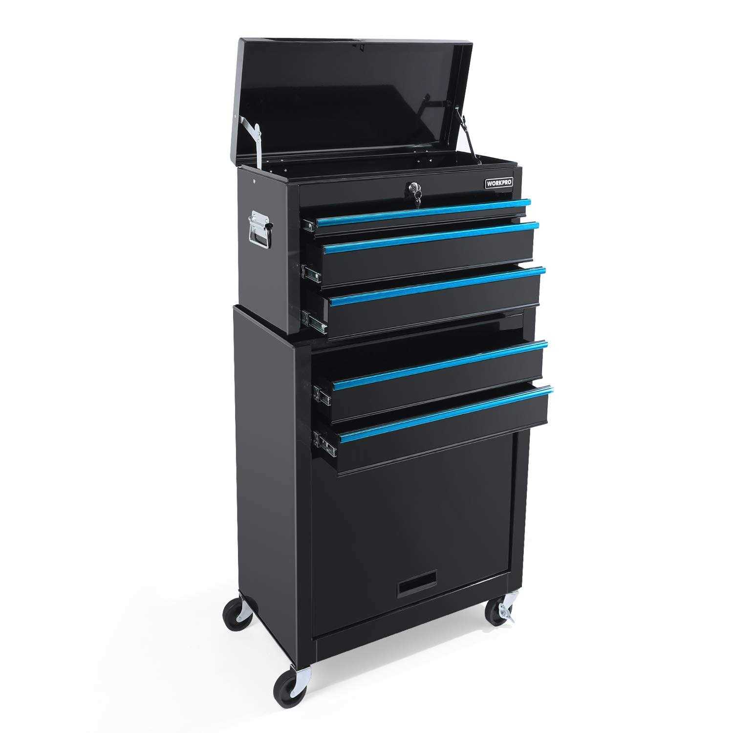 Workpro 24.5 Inch 5-Drawer Rolling Tool Chest Sliding Metal Drawer Rolling Tool Storage Cabinet - Zenithce