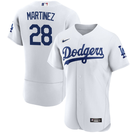 Los Angeles Dodgers #28 J.D. Martinez White Flex Base Stitched Jersey - Zenithce