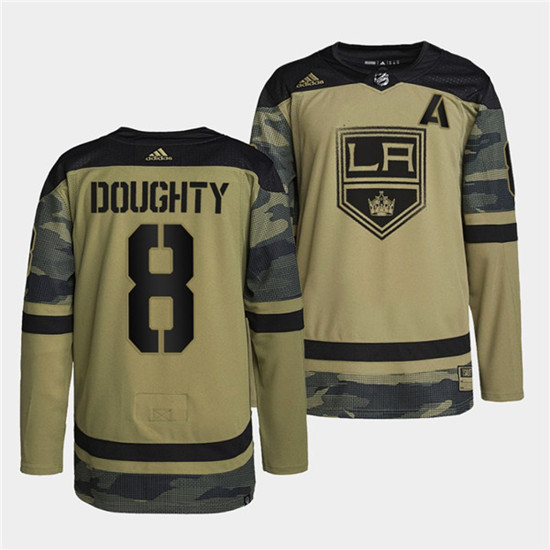 Los Angeles Kings #8 Drew Doughty 2022 Camo Military Appreciation Night Stitched Jersey - Zenithce