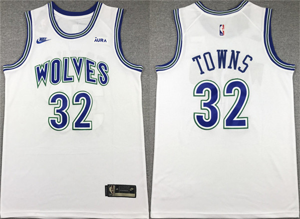 Minnesota Timberwolves #32 Karl-Anthony Towns White City Edition Stitched Jersey - Zenithce