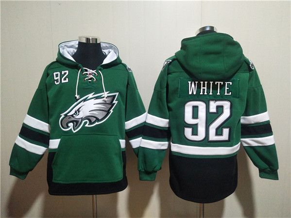 Philadelphia Eagles #92 Reggie White Green Ageless Must-Have Lace-Up Pullover Hoodie - Zenithce