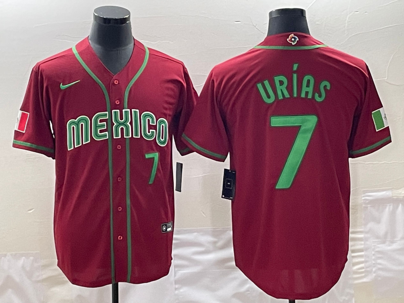 Mexico #7 Julio Urías 2023 Red World Classic Stitched Jersey - Zenithce