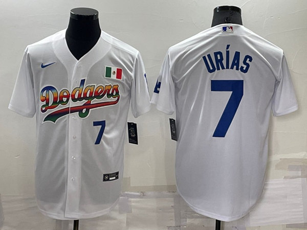 Los Angeles Dodgers #7 Julio Urias White Cool Base Stitched Baseball Jersey - Zenithce